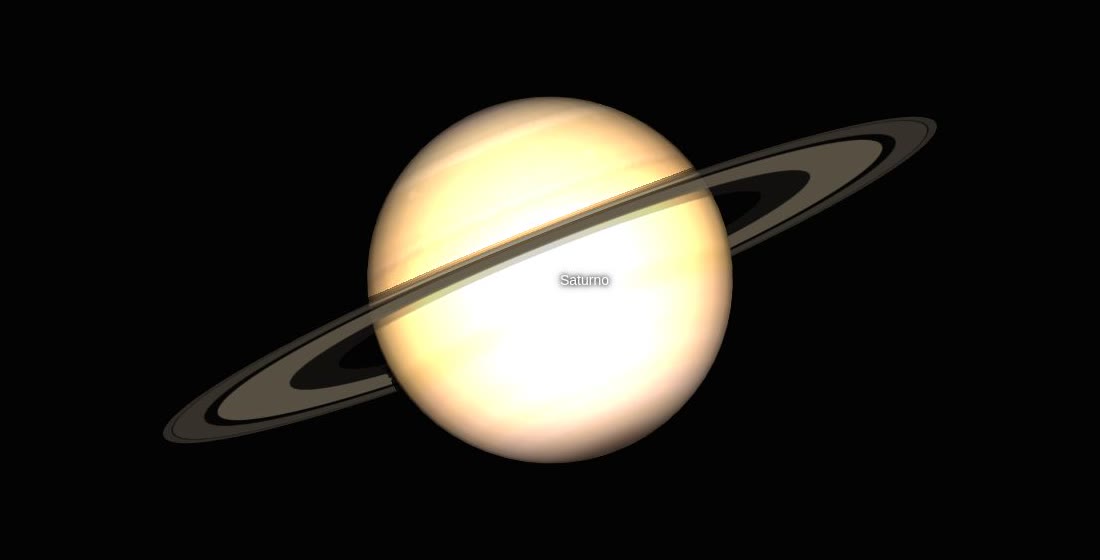 Saturno con gli anelli a forte ingrandimento